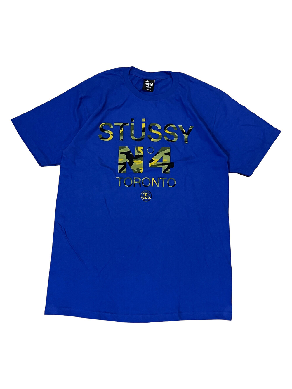 Stussy N4 Toronto Blue T Shirt Camo Graphic Sz Medium